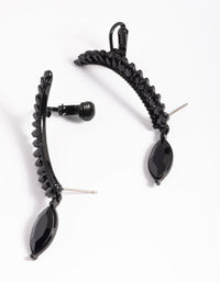 Matte Black Marquise Cuff Earrings - link has visual effect only