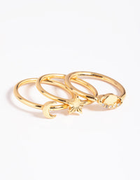 Gold Plated Star Planet Peace Ring - link has visual effect only