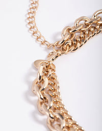 Gold Fob Chain Layered Necklace - link has visual effect only