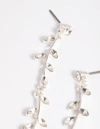 Silver Diamante Flower Vine Drop Earrings - link has visual effect only