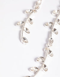 Silver Diamante Flower Vine Drop Earrings - link has visual effect only