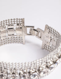 Rhodium Diamante Chain Bracelet - link has visual effect only