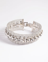 Rhodium Diamante Chain Bracelet - link has visual effect only