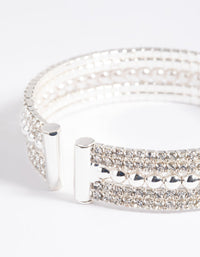 Silver Diamante and Pearl Cuff Bangle - link has visual effect only