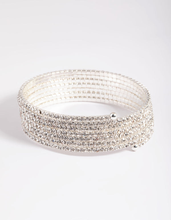 Silver Diamante Wrap Bracelet