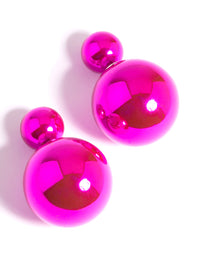 Metallic Pink Sandwhich Stud Earrings - link has visual effect only