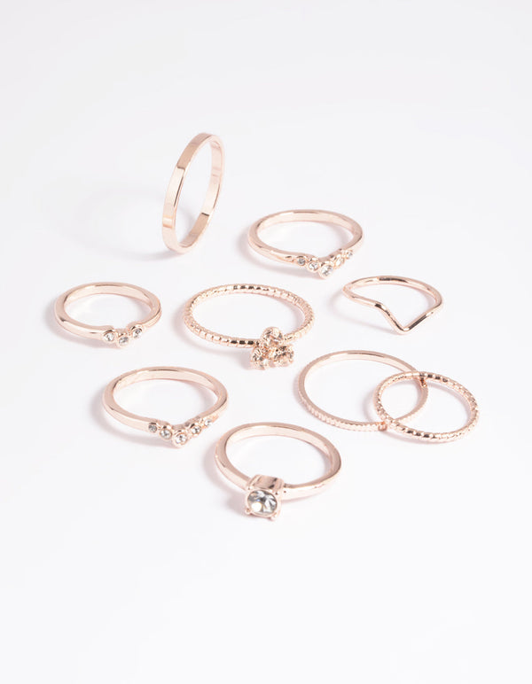 Rose Gold Fine Faux Ring 3-Pack