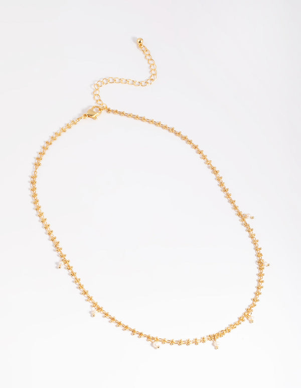 Gold Plated Freshwater Pearl Choker Necklace