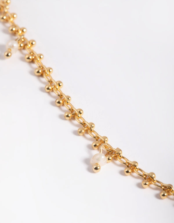 Gold Plated Freshwater Pearl Choker Necklace