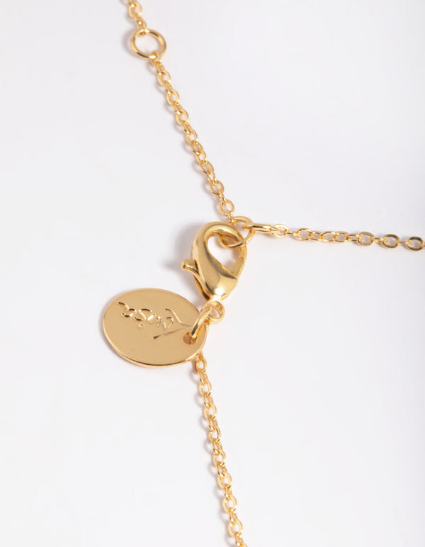 Gold Plated Diamante Butterfly Necklace