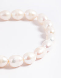 Gold Plated Freshwater Pearl Stretch Bracelet - link has visual effect only