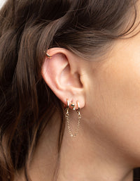 Gold Chain Huggie Hoop Earring Pack - link has visual effect only