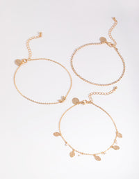 Gold Butterfly & Leaf Anklet 2 Pack - link has visual effect only
