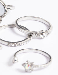Rhodium Celestial Eye Ring 3-Pack - link has visual effect only