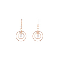 Rose Gold Diamante Bead Double Circle Earrings - link has visual effect only