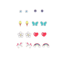 8 Pack Unicorn Rainbow Stud Earring - link has visual effect only