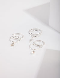 Silver Dainty Diamante Ring 3 Pack - link has visual effect only