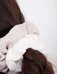 Floral Linen Scrunchie 3 Pack - link has visual effect only