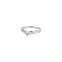 Sterling Silver Diamante Double Chevron Ring - link has visual effect only