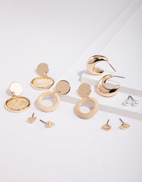 Gold Raffia Acrylic Earring 6 Pack - link has visual effect only