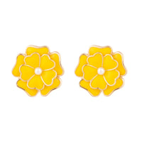 Yellow Flower Pearl Earrings - link has visual effect only