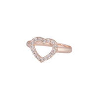 Rose Gold Cubic Zirconia Open Heart Ring - link has visual effect only