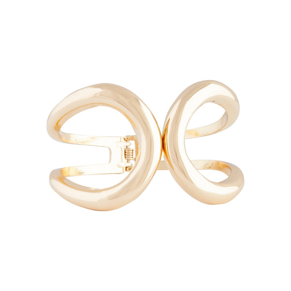 Polished Gold Open Loop Clamp Bangle