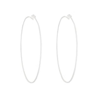 Rhodium Wire Hook Hoop Earrings - link has visual effect only