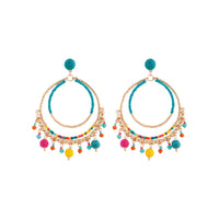 Gold Multi Beaded Triple Circle Earrings - link has visual effect only