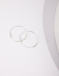 Sterling Silver 25mm Texture Hoop Earrings - link has visual effect only