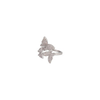 Rhodium Cubic Zirconia Butterfly Ring - link has visual effect only