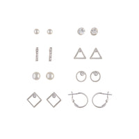 Mix Metal Open Geometric 8 Pack Stud Earring - link has visual effect only