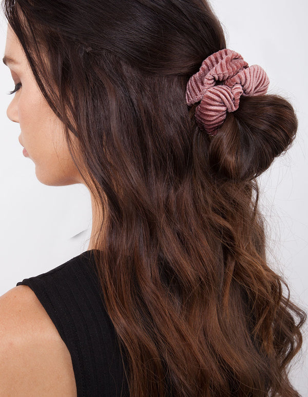 Neutral Velvet Cord Scrunchie 3 Pack