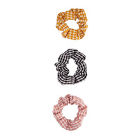Gingham Multi-Colour Scrunchie Trio - link has visual effect only