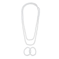 Long Strand Pearl Bracelet Necklace Set - link has visual effect only