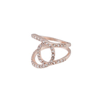 Rose Gold Looped Diamante Ring - link has visual effect only