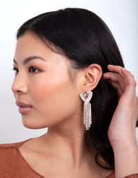 Rose Gold Pink Diamante Earrings - link has visual effect only