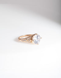Gold Cubic Zirconia Celebrity Ring - link has visual effect only