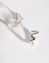 Silver Zig Zag Huggie Earrings - link has visual effect only