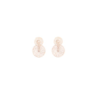Rose Gold Circle Filigree Jacket Earrings - link has visual effect only