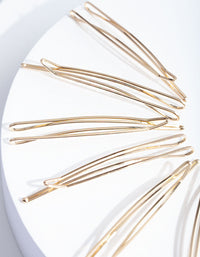 Gold Zig Zag Hair Clip 6 Pack - link has visual effect only