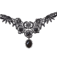 Crochet Lace Choker With Pendant Detail - link has visual effect only