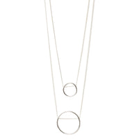 Silver Circle Layered Necklace - link has visual effect only