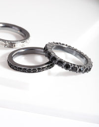 Black Stone Gunmetal Ring Stack - link has visual effect only