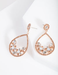 Rose Gold Diamante Flower Cluster Earrings - link has visual effect only