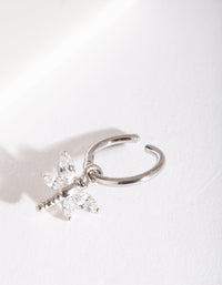 Silver Dragonfly Charm Clicker Earring - link has visual effect only
