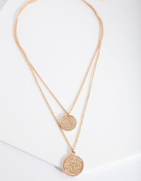 Gold Multi Layer Coin Duo Necklace - link has visual effect only