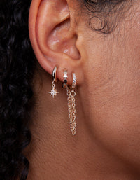 Star and Diamante Huggie Earrings - link has visual effect only