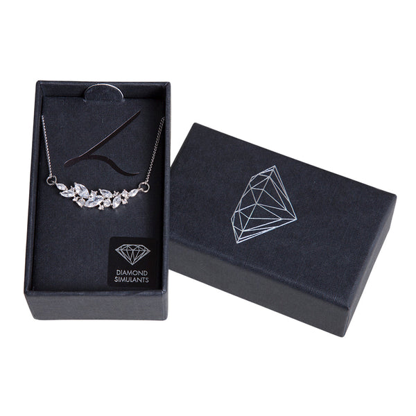Crystal Navette Cluster Necklace