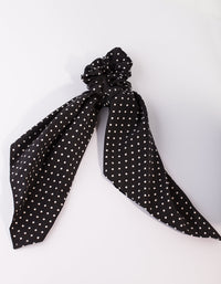 Black Polka Dot Scarf Scrunchie - link has visual effect only
